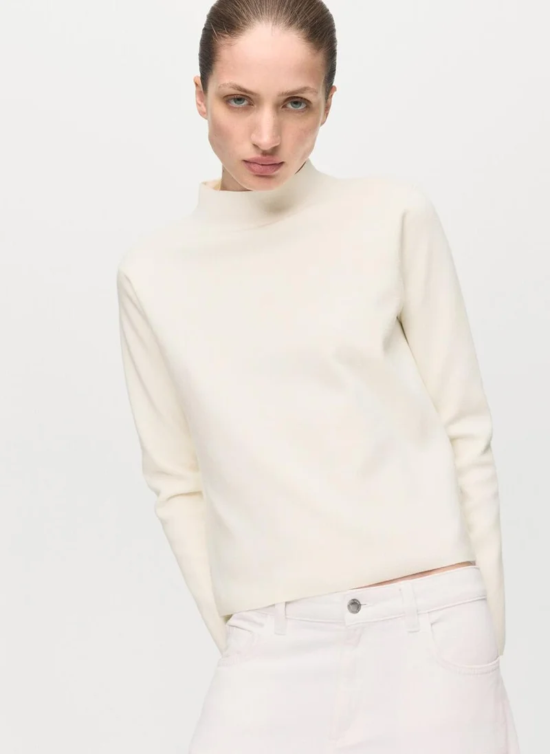 MANGO Knitted sweater with perkins neck
