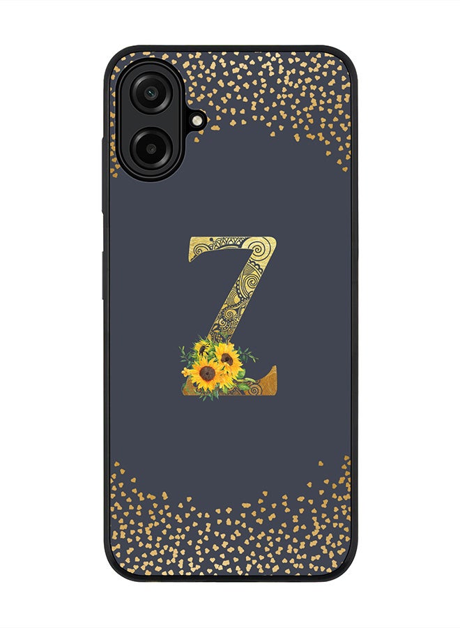 Stylizedd For Samsung Galaxy A07 4G Case,Slim fit Camera Protection, Shockproof Thin Phone cover  - Custom Floral Monogram - Z  (Grey )