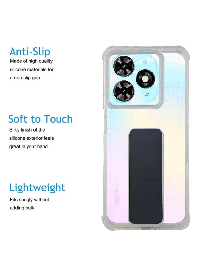 Premium Protective Case Cover With Magnetic Hand Grip For Tecno Spark 20C - Black