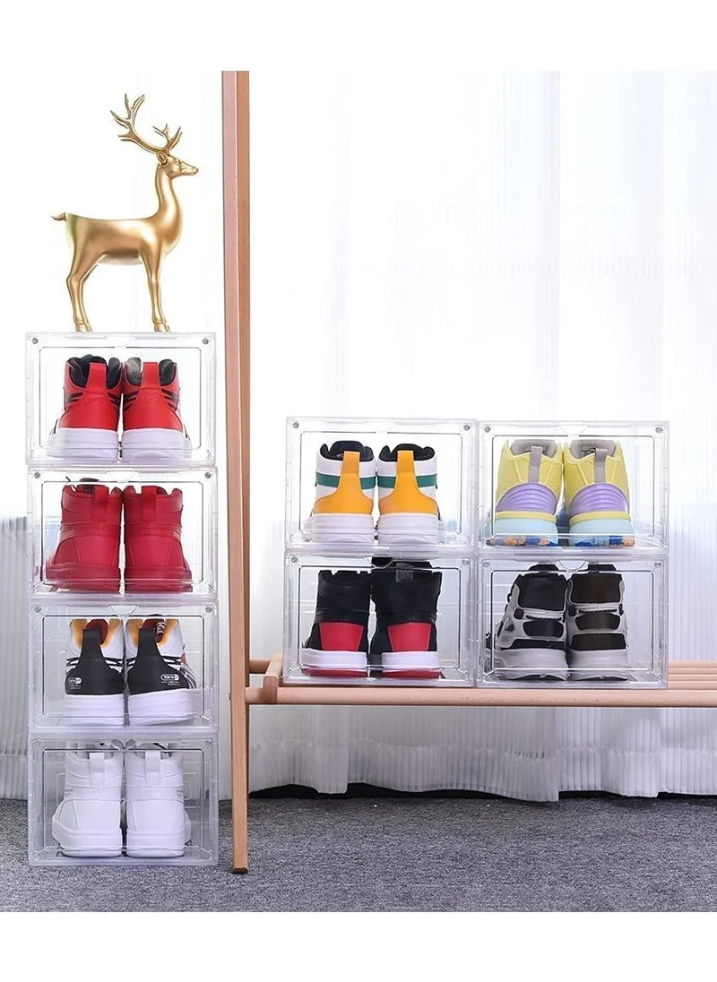 1Chase 3 Pc Stackable Transparent Shoe Storage Box, Front Open