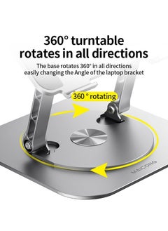 mc Laptop Stand Aluminum Computer Lifter Folding Portable 360 Degree Swivel Rotatable Adjustable Desktop Stand Compatible with 10 to 15.6 Inch Laptop Tablet  - Image 3