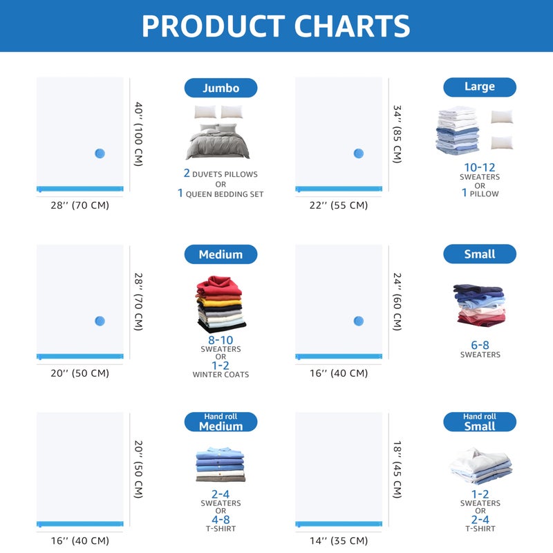 Simple Deluxe 10 Jumbo Vacuum Seal Bags with Hand Pump  Vacuum Storage Bags  Space Saver Bags for Comforters  Blankets  Bedding  Pillows  Clothes - Image 2