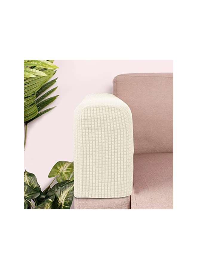 The Bros 2 PCS Sofa Arm Protector Set Universal Elastic Sofa Arm Cover Armchair Cover Protector Elastic Home Office Recliner Sofa Loveseat Protective Fabric (Beige) - Image 5