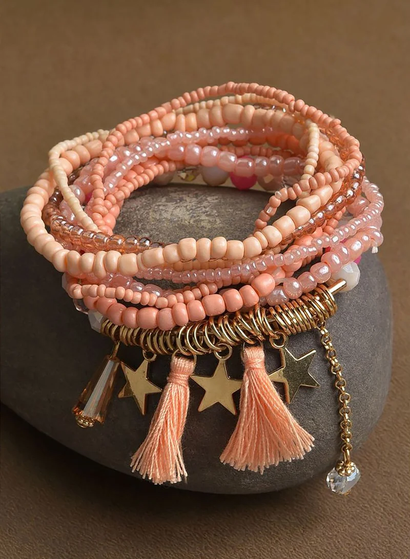 SOHI Gold Plated Beaded Designer Bracelet