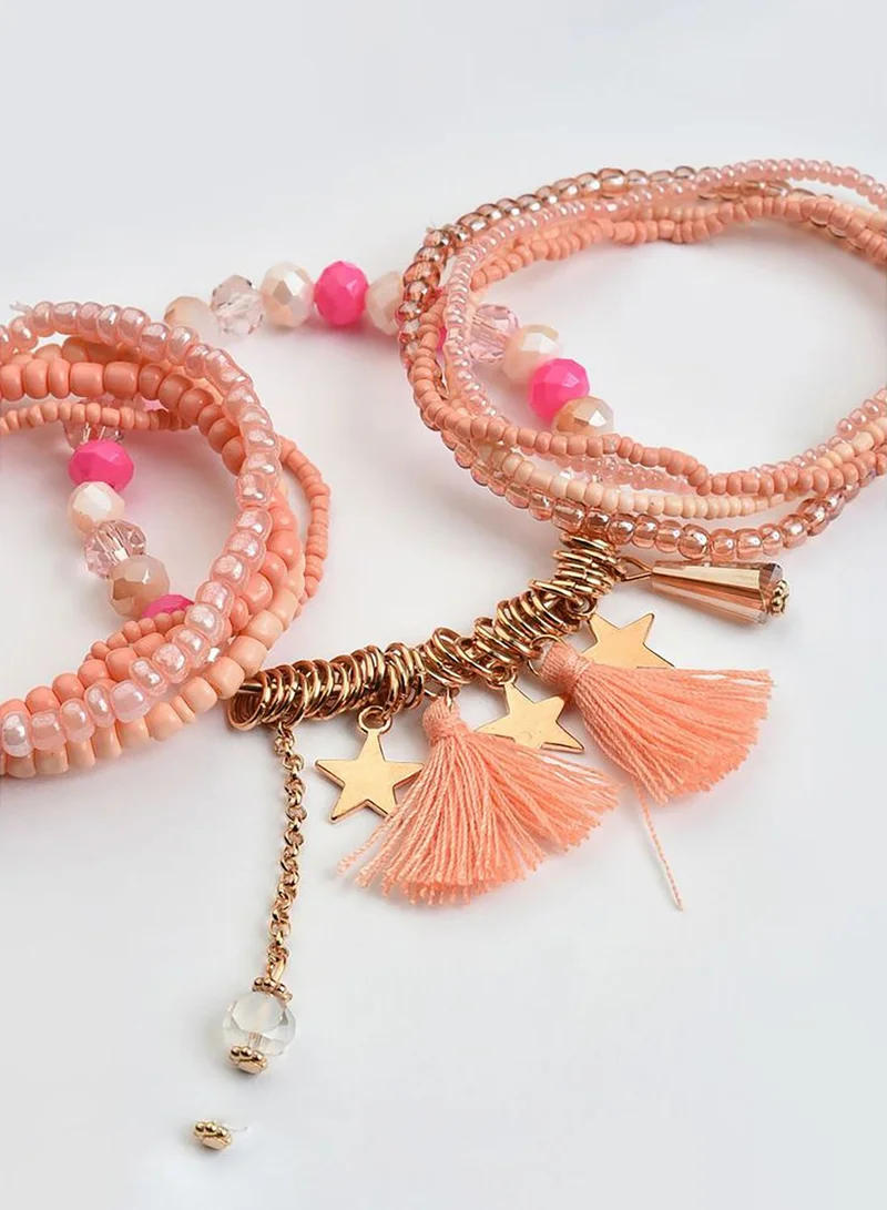 SOHI Gold Plated Beaded Designer Bracelet