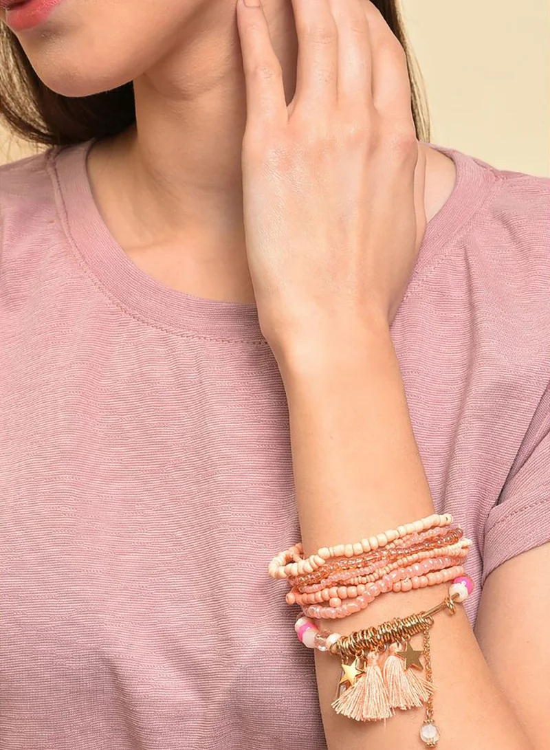 SOHI Gold Plated Beaded Designer Bracelet
