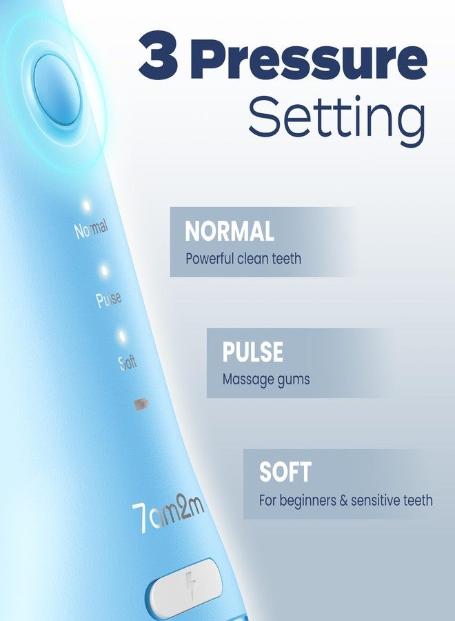 7AM2M Portable Water Flosser Cordless, Water Dental Flosser for Teeth with 3 Modes & 4 Jet Tips, IPX7 Waterproof, 350ML Rechargeable Oral Irrigation Cleaner for Travel and Home Use (Light Blue - Image 2