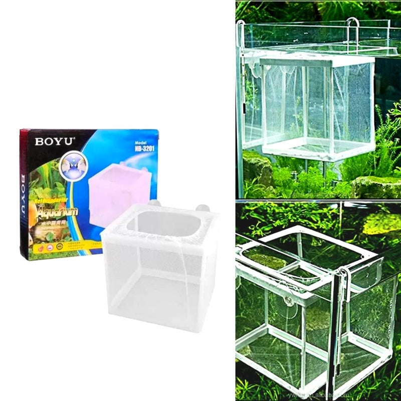 VAYINATO Boyu Aquarium Fish Breeding, Isolation, Hatchery Box for Fish Fry Net (Small (NB-3201) - Single) - Image 1