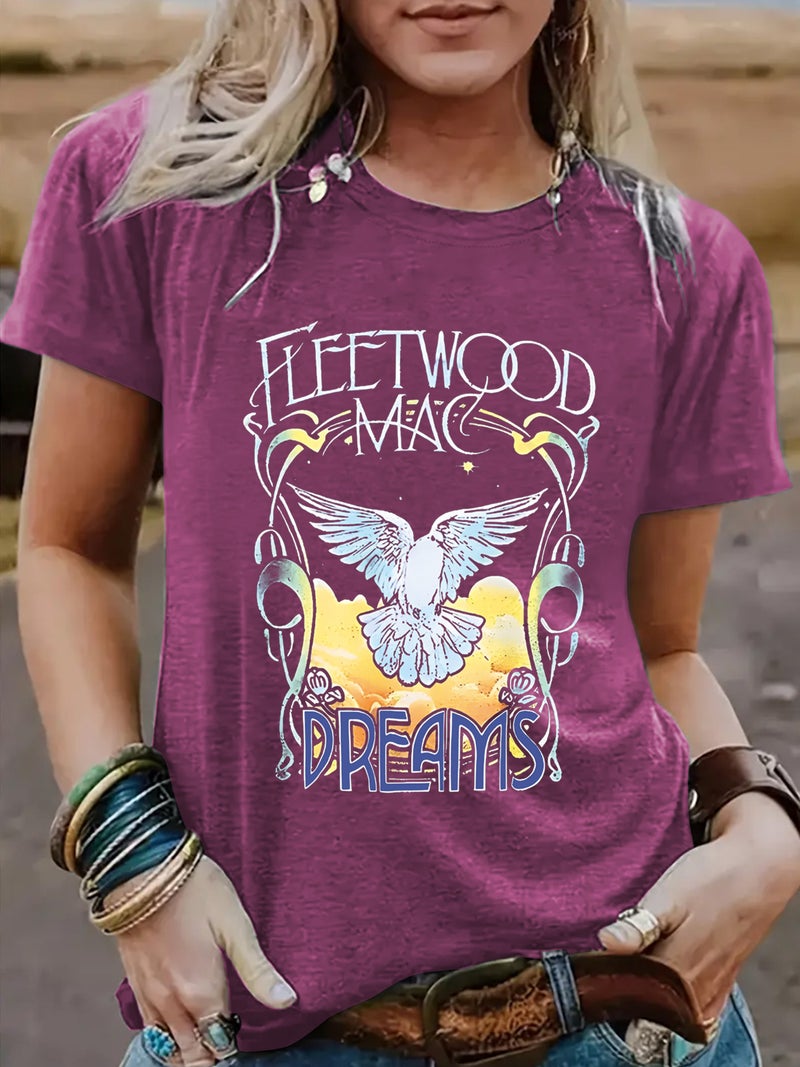 Summer Women'S Pigeon Pattern Round Neck Short Sleeve Leisure Fashion Explosion T-Shirt E-Commerce - Image 2