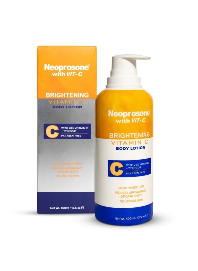 Neoprosone Brightening Body Lotion - 13.5 Fl Oz / 400ml - Formulated to Fade Dark Spots on Elbows, Knees, Neck, Body, and Intimate Parts, with Lactic Acid, Alpha Arbutin Complex, and Vitamin C - Image 1
