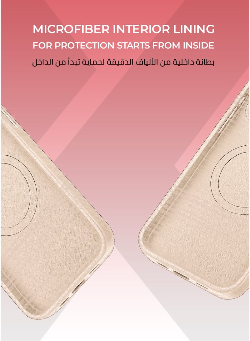 زوندا كفر فيلفت ايدج  ايفون 17 برو ماج سيف لون وردي فاتح - تغطية كاملة للحواف لحماية متكاملة ، بطانة داخلية من الألياف الدقيقة لحماية من الخدوش ، مقاوم للصدمات، متوافق مع ملحقات MagSafe. - Image 5