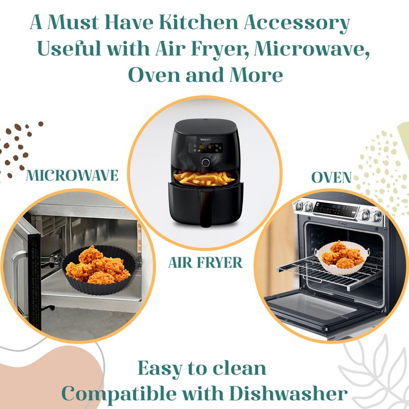 SAMNATE 4pcs Air Fryer Liners reusable - silicone air fryer liners, Air Fryer Accessories, Air Fryer Silicone Liners - reusable airfryer liners - air fryer pans - airfryer liners silicone - Image 3