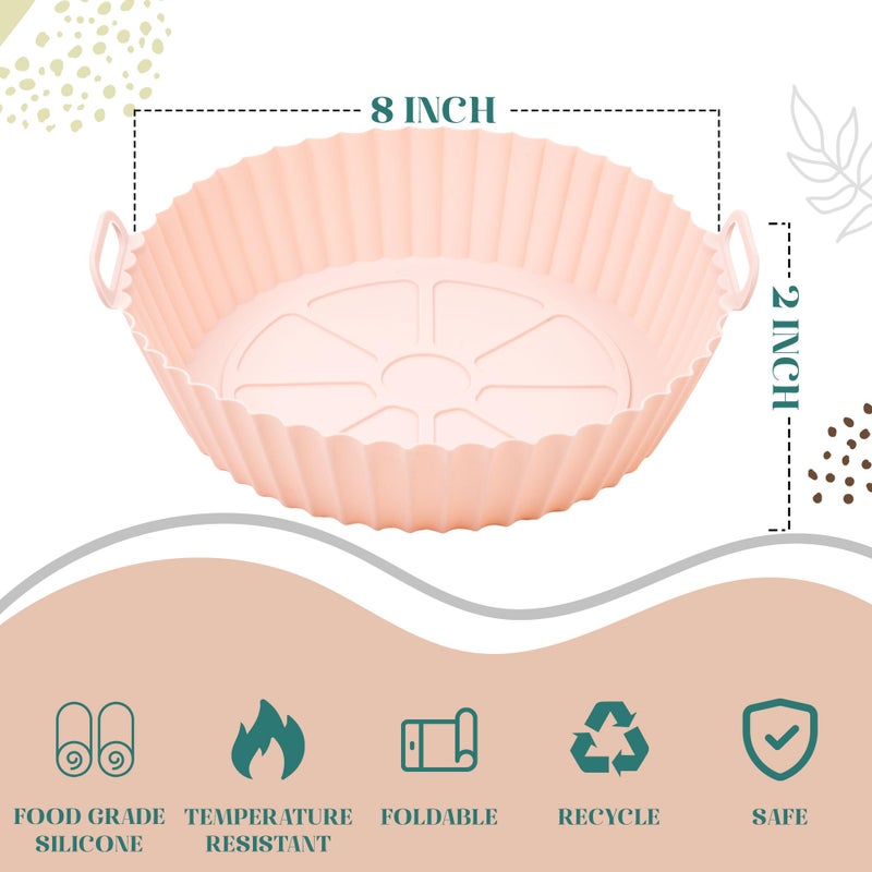 SAMNATE 4pcs Air Fryer Liners reusable - silicone air fryer liners, Air Fryer Accessories, Air Fryer Silicone Liners - reusable airfryer liners - air fryer pans - airfryer liners silicone - Image 2