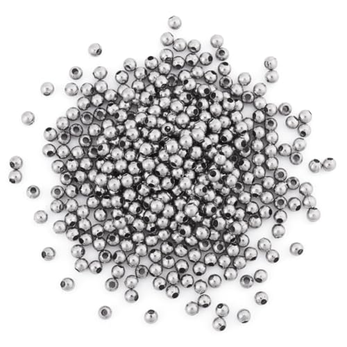 Mega Pet 500pcs 2mm 304 Stainless Steel Round Beads Metal Tiny Smooth Rondelle Loose Spacer Ball Beads for DIY Bracelet Necklace Jewelry Crafts Making Hole: 0.8mm - Image 1