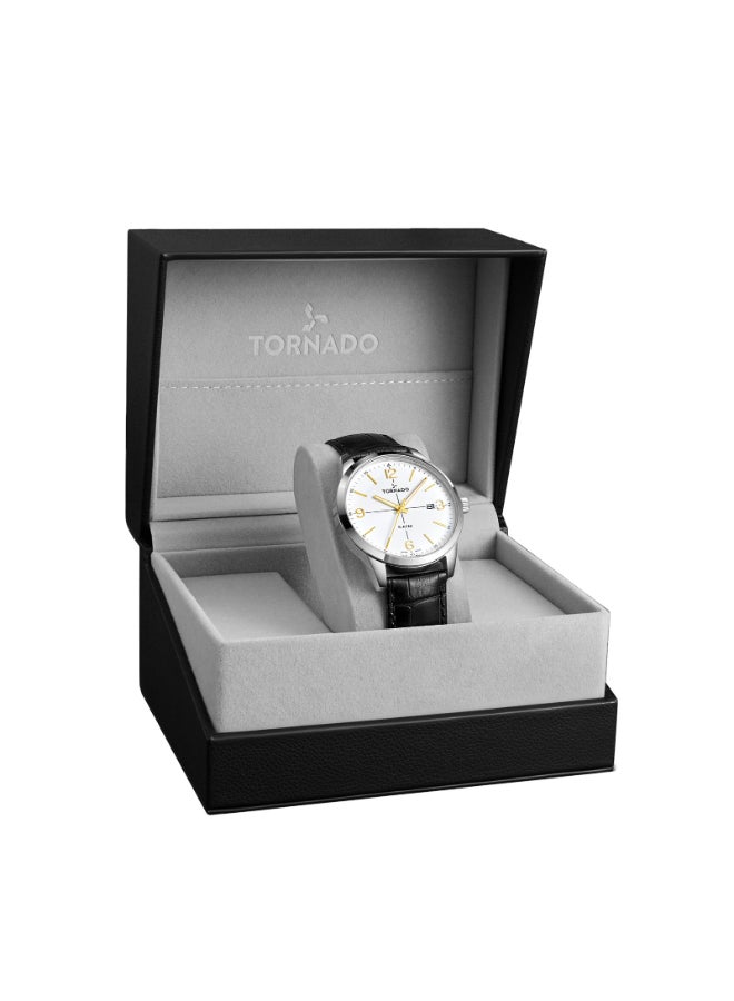 TORNADO Men's Leather Analog Watch T24007-SLBW - 42.5 mm - Image 4