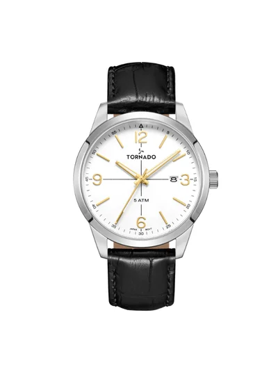 تورنيدو ساعة يد جلدية للرجال تناظرية - - . مم