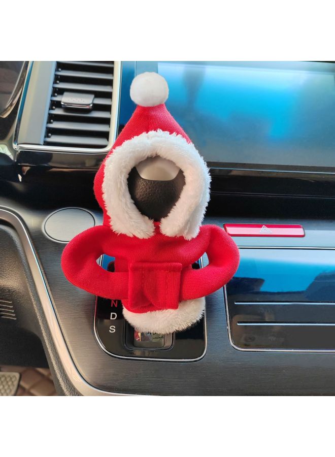 Car Gear Handle Cover Gear Lever Small Sweater Hooded Creative Gear Lever Santa Claus Gear Shift Cover Gear Shift Cover