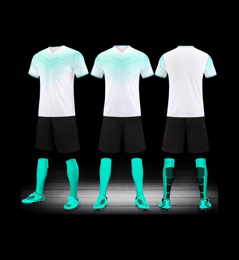 Generic Adults and childrens same style football uniform suit student team competition training pair uniform student jersey leisure sportswear White/black pants 