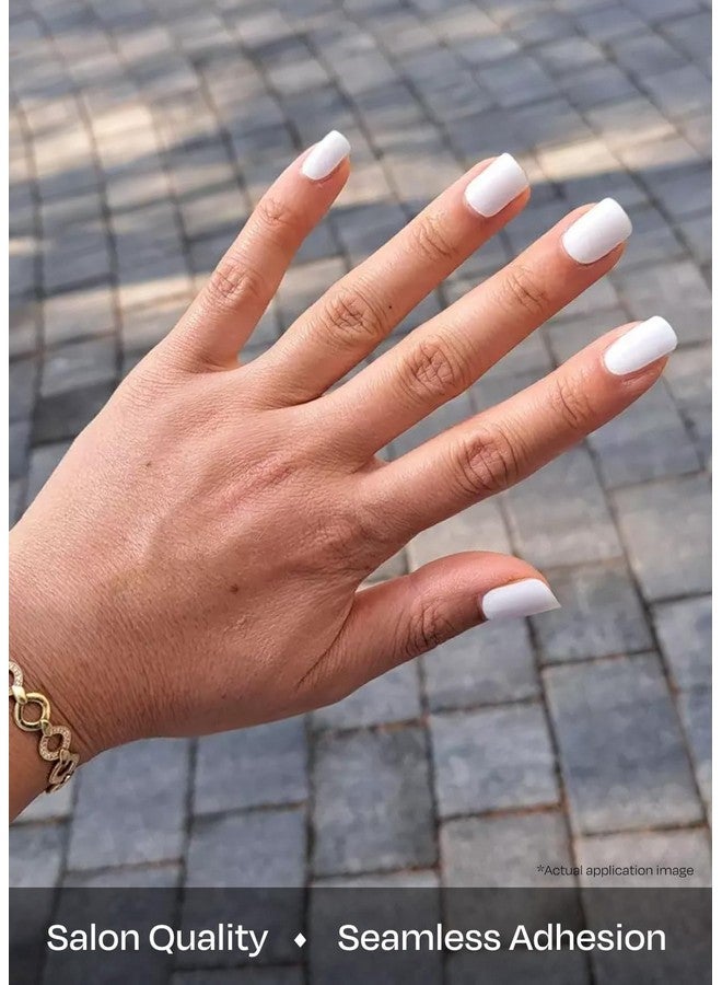 ohora Semi Cured Gel Nail Strips (N Clean White) - White, Solid, Works with Any UV/LED Lamps, Salon-Quality, Long Lasting, Easy to Apply & Remove - Includes 2 Prep Pads, Nail File & Wooden Stick - Image 5