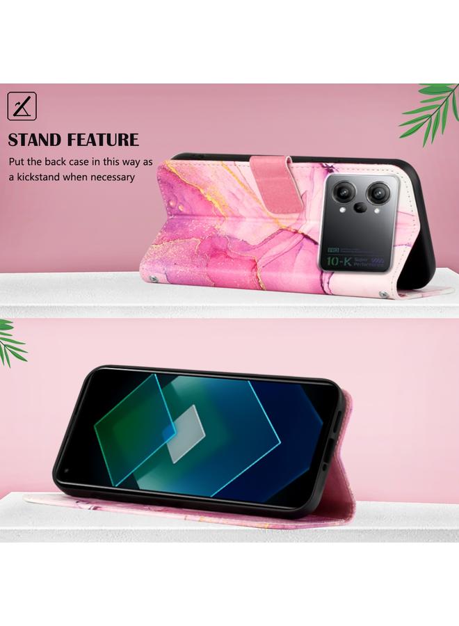 اس-توب جراب لهاتف OPPO K10 Pro 5G PT003 جراب هاتف جلدي قابل للطي بنمط رخامي - Image 3