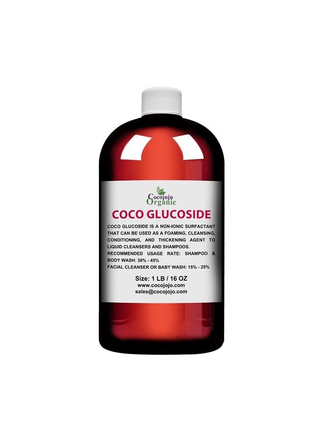 cocojojo Coco Glucoside Surfactant 16 oz - Natural Foaming Cleanser - Plant Derived - Biodegradable - For Formulations and DIY Skin Care - For Shower Gels, Body Soap, Shampoos, Face Cleansers - Image 1