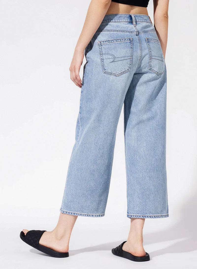 American Eagle Ripped '90S Wide Leg Crop High Waist Jeans