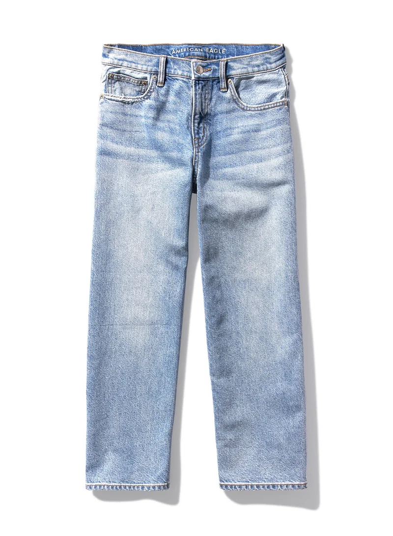 American Eagle Ripped '90S Wide Leg Crop High Waist Jeans