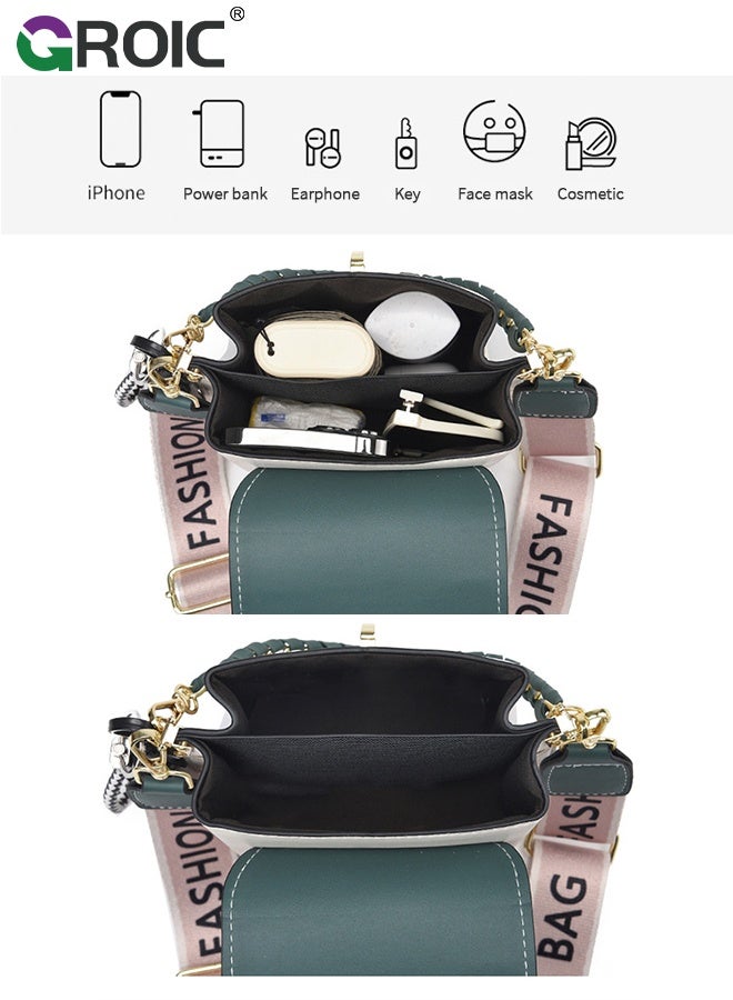 GROIC Women's Crossbody Bag Shoulder Bag with Adjustable Wide Strap Square Camera Crossbody Purse, Simple and Stylish Mini HandBag Trendy Small Shoulder Bag, Women's Travel Bag - Image 4