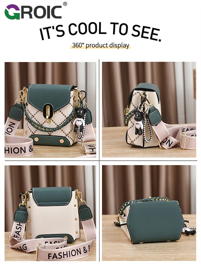 GROIC Women's Crossbody Bag Shoulder Bag with Adjustable Wide Strap Square Camera Crossbody Purse, Simple and Stylish Mini HandBag Trendy Small Shoulder Bag, Women's Travel Bag - Image 5