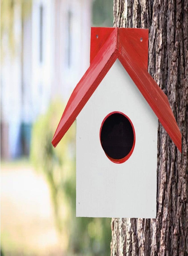 LIVEONCE Natural Wooden Bird House for Cages and breeding for All Medium,Small Birds Pack of 1 Color RED - Image 4