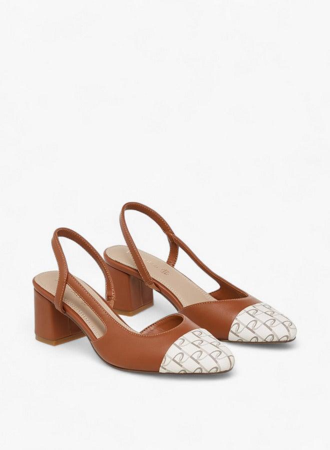 Paprika Printed Shoes with Block Heels - Image 1