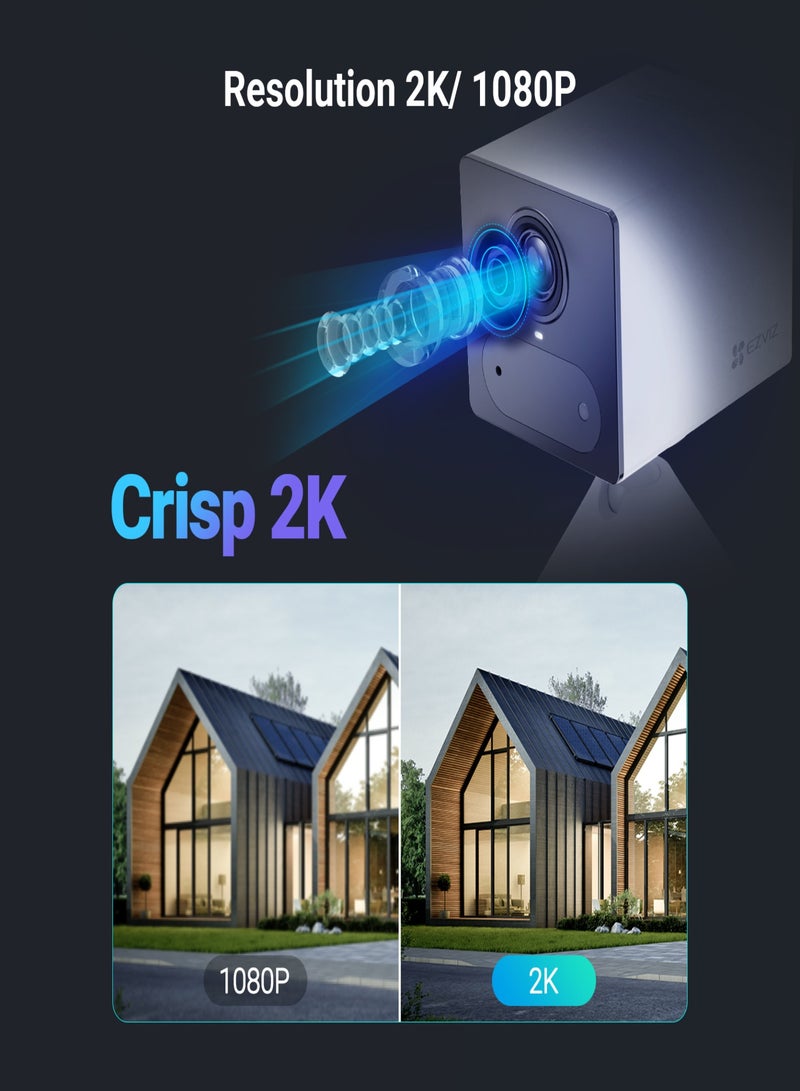 إيزفيز كاميرا أمان CB2 4G، كاميرا بطارية 2K/3MP مع اتصال 4G، فيديو دائم التشغيل، كشف شكل الإنسان، محادثة ثنائية الاتجاه، قاعدة مغناطيسية، رؤية ليلية بالأشعة تحت الحمراء، تدعم التخزين السحابي وبطاقة SD (بيضاء) - Image 5