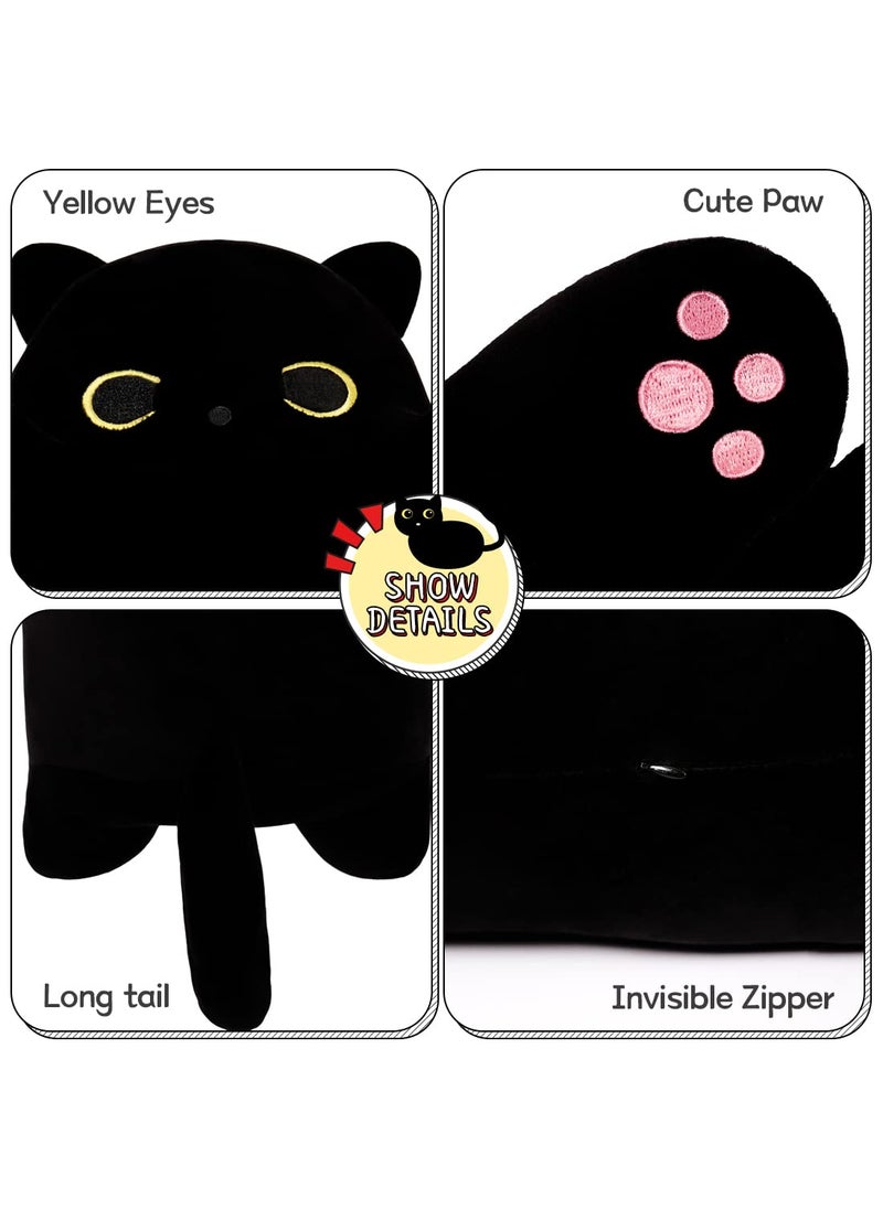 SNOWOLF Long Cat Plush Cute Black Cat Stuffed Animals 43inch Soft Plushies Body Pillow Kitten Plush Throw Pillow Kawaii Big Plush Doll Toys Gift for Kids Girlfriend Birthday  110cm/43.3inch  - Image 4