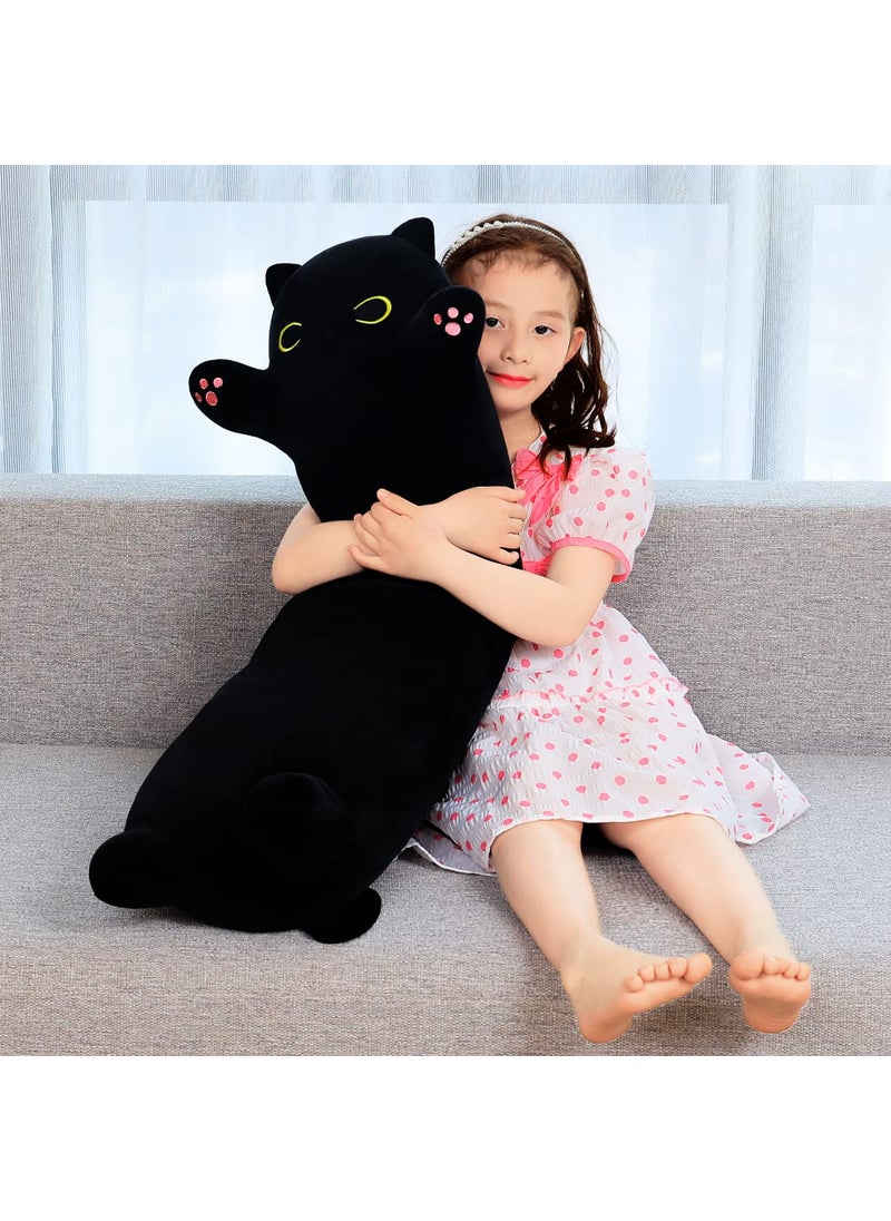 SNOWOLF Long Cat Plush Cute Black Cat Stuffed Animals 43inch Soft Plushies Body Pillow Kitten Plush Throw Pillow Kawaii Big Plush Doll Toys Gift for Kids Girlfriend Birthday  110cm/43.3inch  - Image 5
