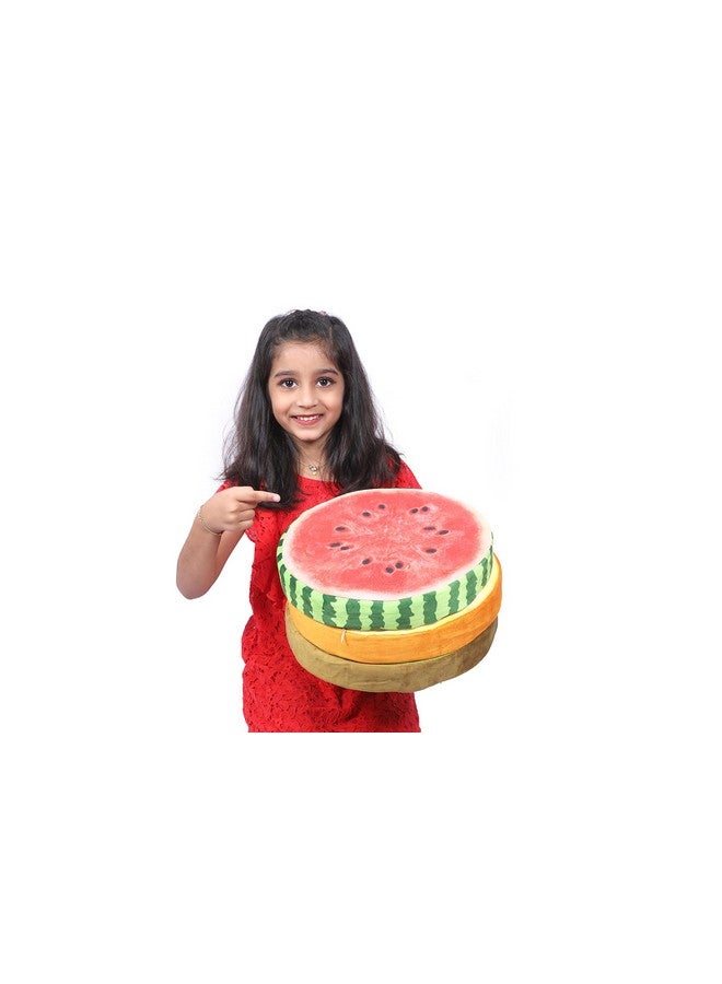 Keshav Creation Polyester Fruit Cushion, Round Shape Fruits, Fruit Stuffed Cushions Toy Seat Pad -Multicolored Decorative Cushion. (12X 12 Inch) (Set of 3) - Image 2