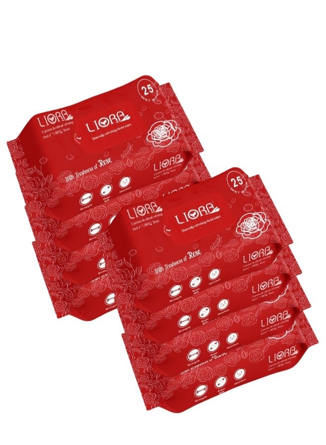 Liora Rose Refreshing Wipes, 2x25 Wipes, Chemical Free, Herbal Ingredients Alcohol and Paraben Free (Pack Of 8) - Image 2