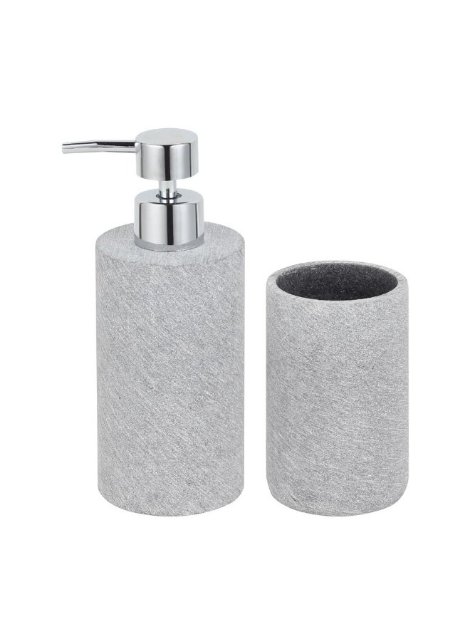 DANUBE HOME Danube Home Adelyn Tumbler - 7X10.7Cm Gray Sand Effect Ceramic Bathroom Accessory Stylish Toothbrush Holder For Kitchen, Bath & Laundry Durable Multi-Color Design Holder  - Image 3