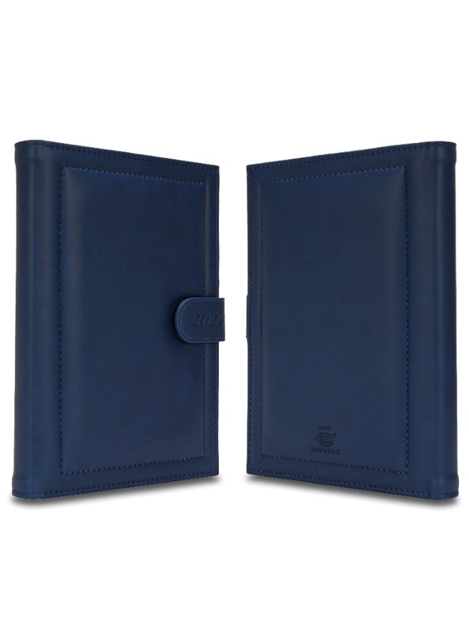 FIS 2027 Agenda Diary, 170x240mm, 2 Sides Padded & Sewn Italian PU Cover, Loop with Magnetic Lock, 1 Day a Page Format, English, 70gsm Italian Ivory Paper, Blue Cover - FSDI61027EBL - Image 3