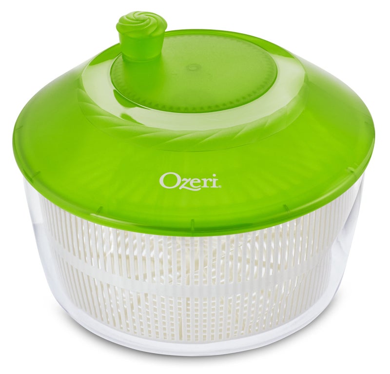 Ozeri Italian Made Fresca Salad Spinner and Serving Bowl BPAFree Green 44 qt