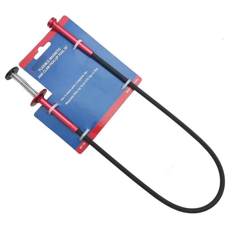 VASTOOLS Flexible Claw Pickup Tool with Magnet 28 2in1 Magnetic Pickup Tool4Finger ClawRustless SpringVersatile
