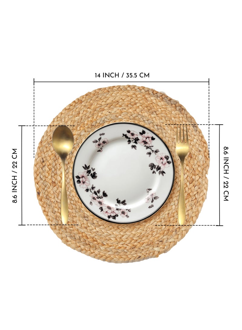 Raymond Natural Jute Placemats, Alhambra Round, Handwoven, 100% Jute Fiber for Dining Table, Décor - Set of 4 Round Placemats  - Image 3