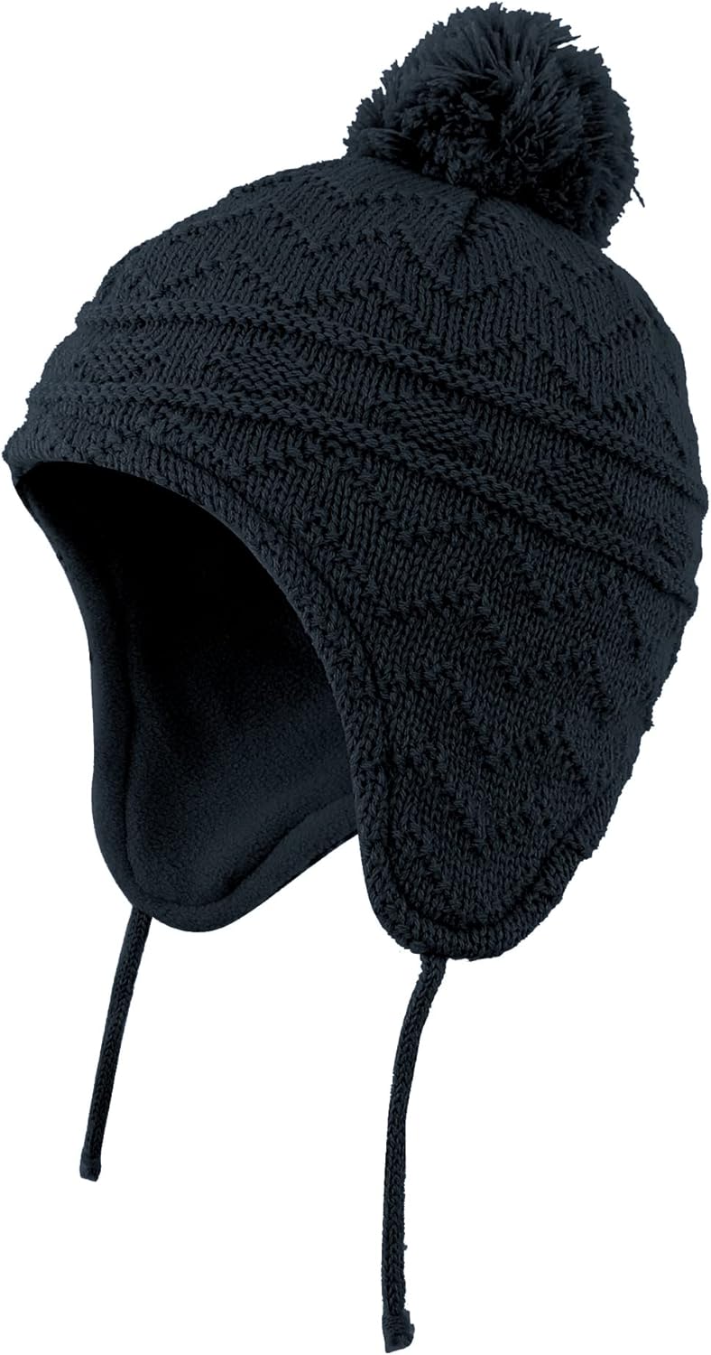 Connectyle Toddler Boys Girls Beanie Hat Fleece Lined Knit Kids Hat with Ear Flaps Warm Winter Hat Acrylic Watch Hat - Image 1
