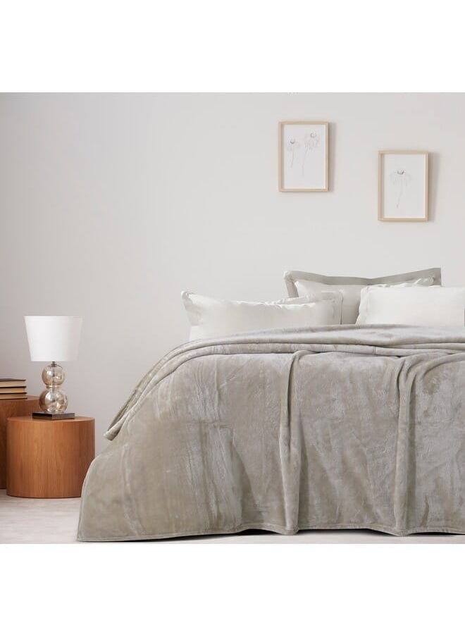 MORANO - Velvet Blanket 220 x 240 cm-Beige - Image 1
