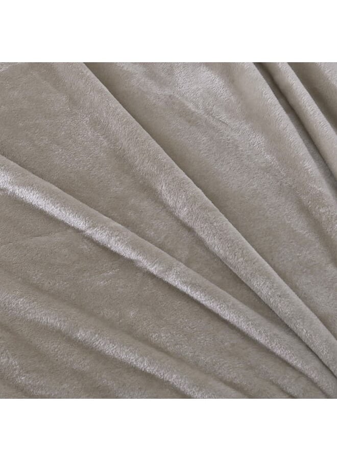 MORANO - Velvet Blanket 220 x 240 cm-Beige - Image 1
