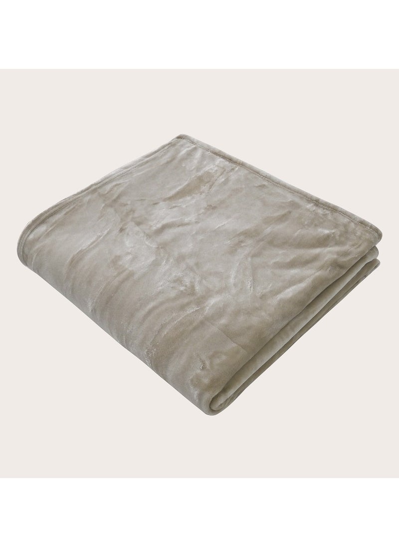 MORANO - Velvet Blanket 220 x 240 cm-Beige - Image 1