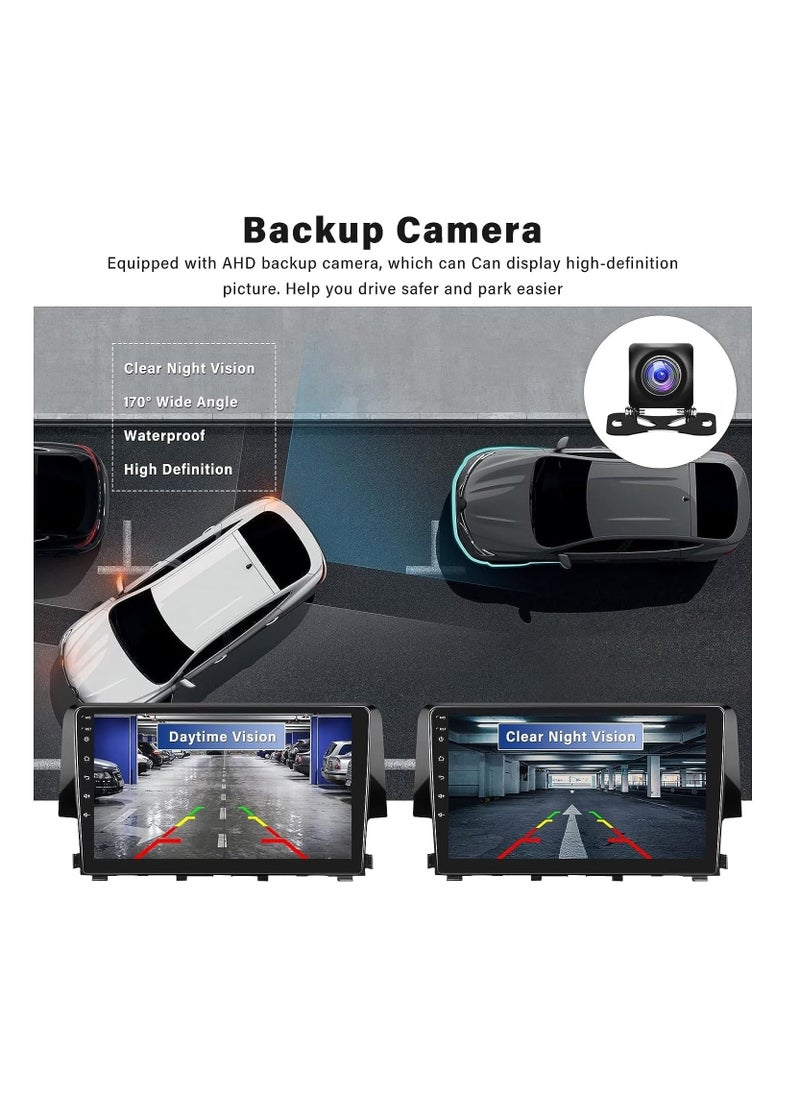 Android Screen For Honda Civic 2016 To 2020 2GB RAM 32GB Memory Support Apple Carplay Android Auto Full HD Touch Screen 9 Inch built In Bluetooth USB Radio WiFi Play Store Backup Camera included