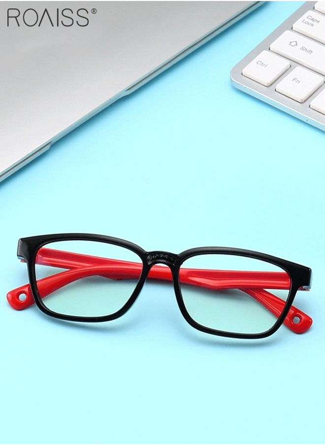 roaiss Kids Blue Light Blocking Glasses, Anti Eyestrain Computer Glasses, Gaming Eyewear UV400 Protection with Light Weight TPEE Frame for Boys Girls and Children Age 3-12, Black Red  - Image 3