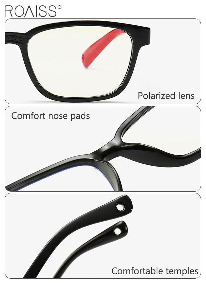 roaiss Kids Blue Light Blocking Glasses, Anti Eyestrain Computer Glasses, Gaming Eyewear UV400 Protection with Light Weight TPEE Frame for Boys Girls and Children Age 3-12, Black Red  - Image 5