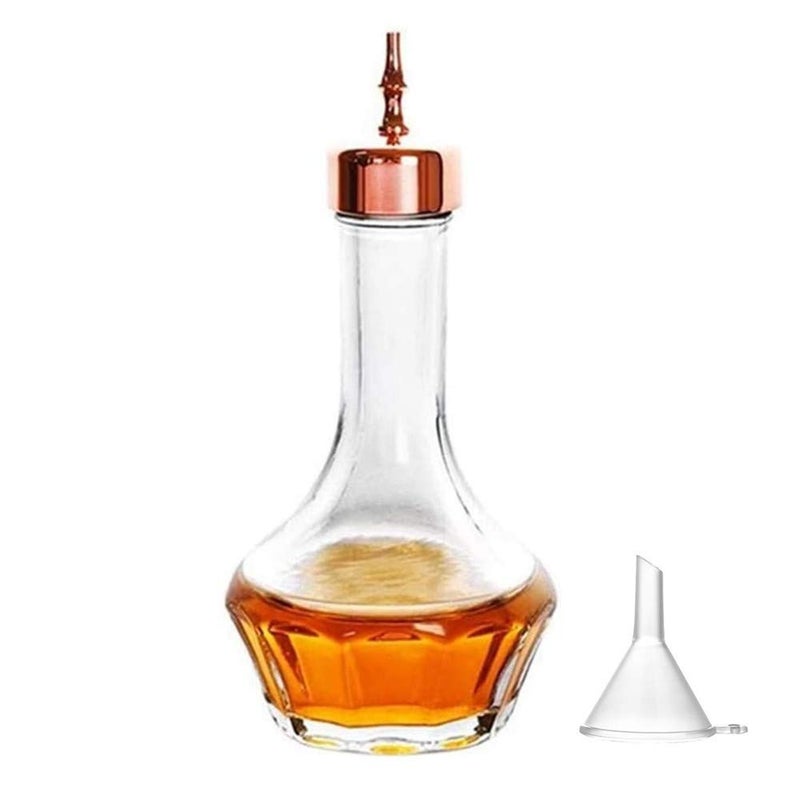 LINALL Bitters Bottle  Glass with Stainless Steel Dasher Top 50ml Professional Bar Tool for Making Craft Cocktails and the Perfect Whiskey DSBT0001 Copper 