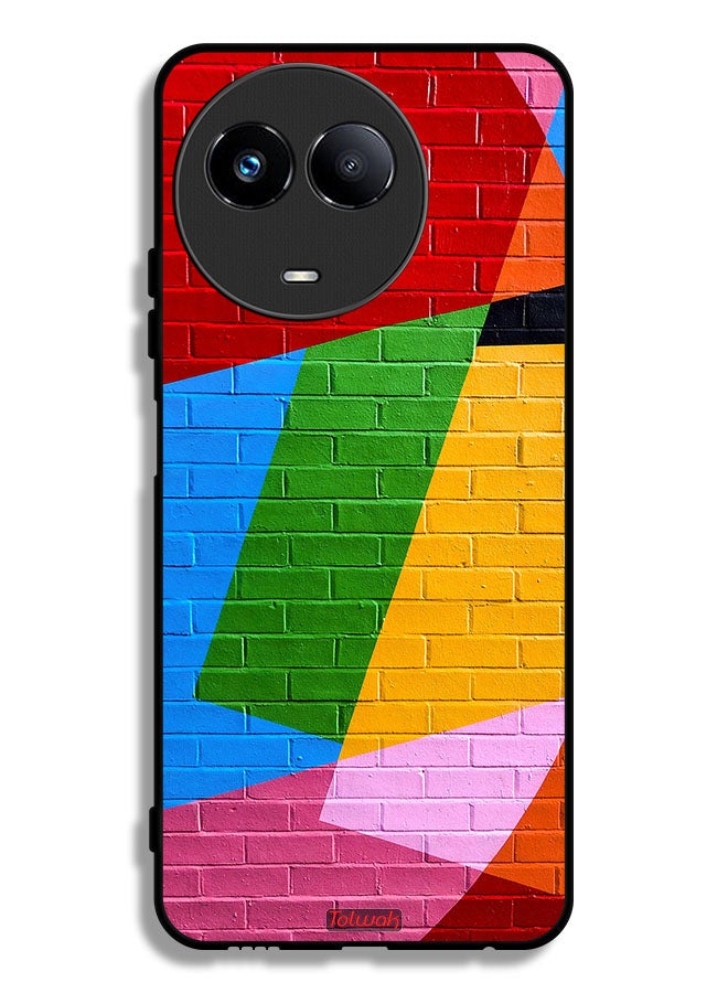 Tolwak Realme 11 5G Protective Case Cover Colorful Wall Painting - Image 1